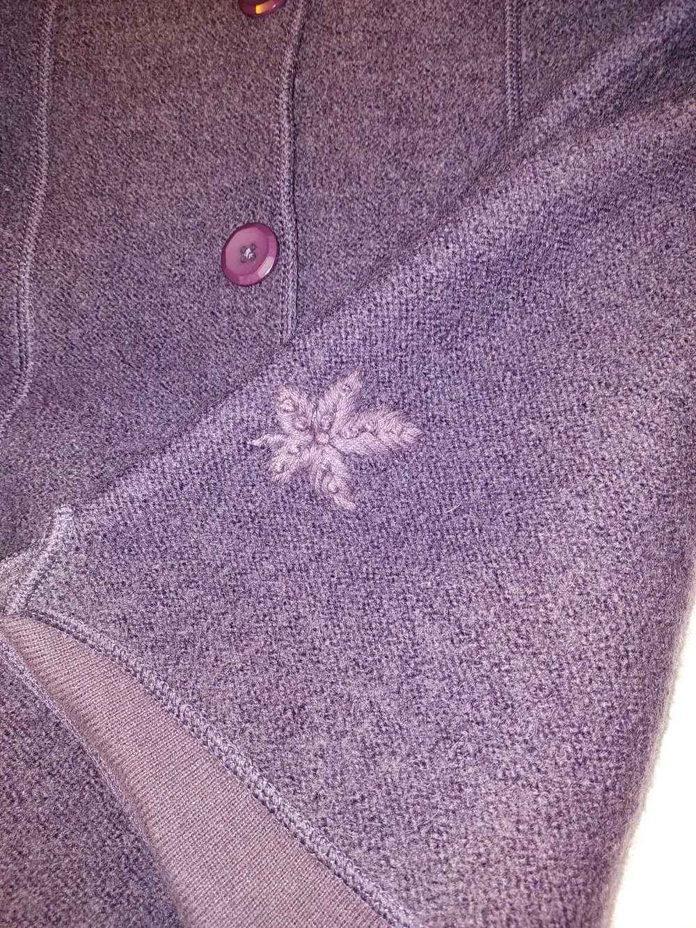 Cabela's Vintage Wool Blend Collared Button Up Cardigan Sweater Purple XL - Picture 9 of 10